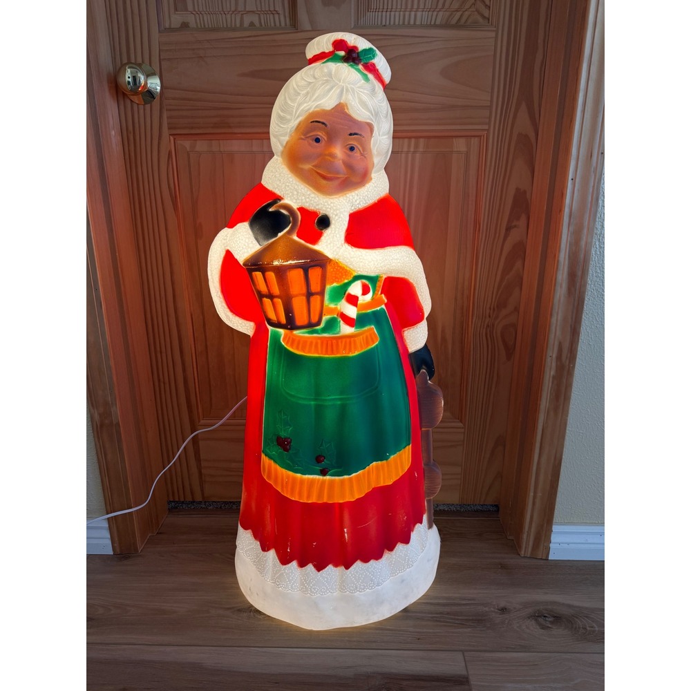 Vintage Mrs Claus Christmas Blow Mold Light Up Outdoor Decor 37 Inch Empire - Picture 2 of 12